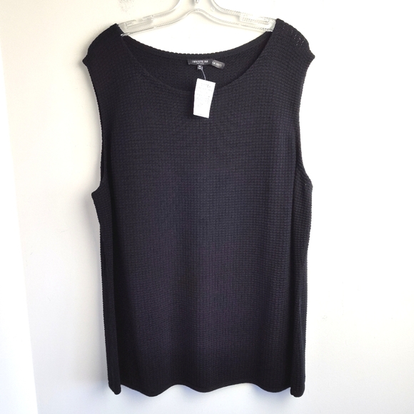 NWT Lafayette 148 Sleeveless Sweater Black Pullover textured vest new plus 3X - Picture 1 of 13